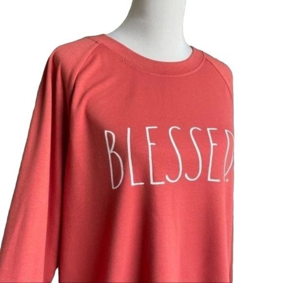 Rae Dunn NWT French Terry Blessed Sweatshirt 1X - Picture 4 of 8